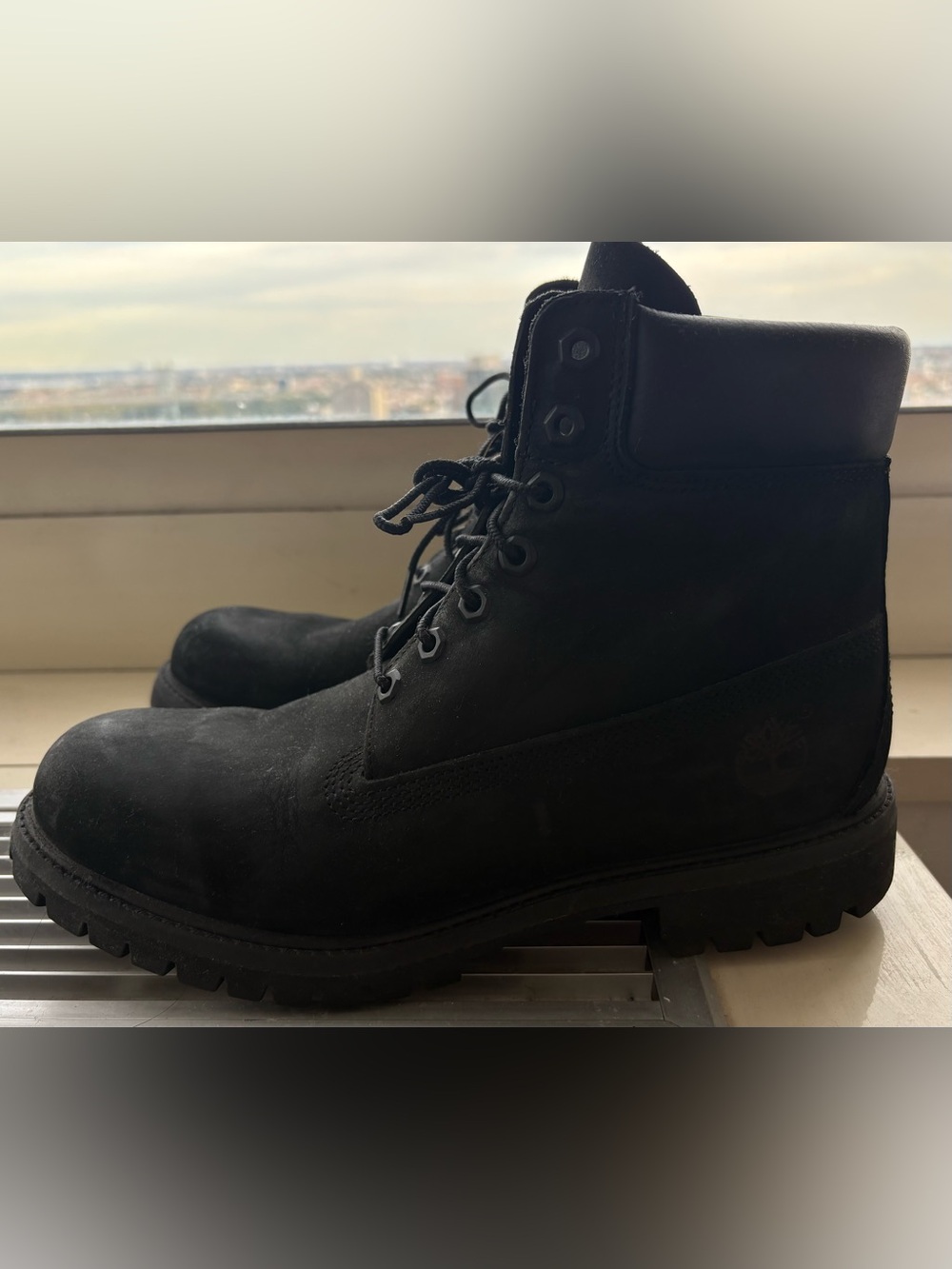 Timberland Premium 6-Inch Waterproof Boots Black Nubuck Men's Size 10 EUC